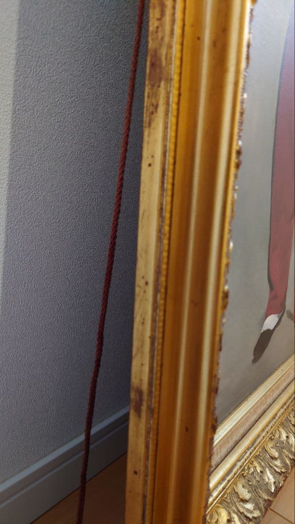 【中古品】マネ「笛を吹く少年」　油彩　複製画額　豪華額装