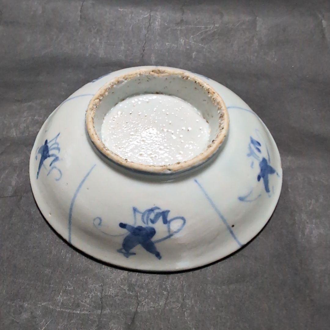 李朝染付福字文皿　李朝青白磁染付皿　李朝染付皿　李朝青花皿　李朝白磁皿