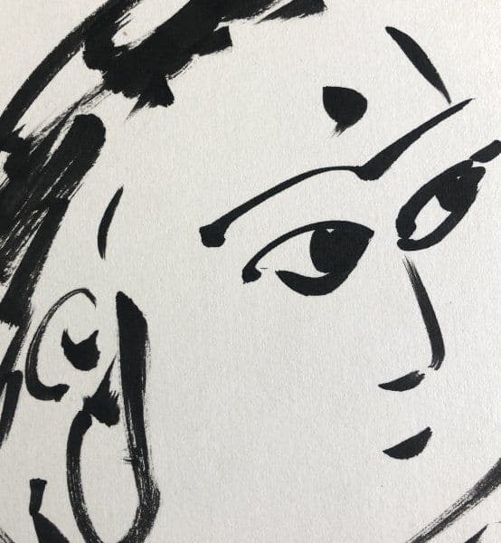 【人気図柄】「円窓花妃図」 （額装） 棟方志功