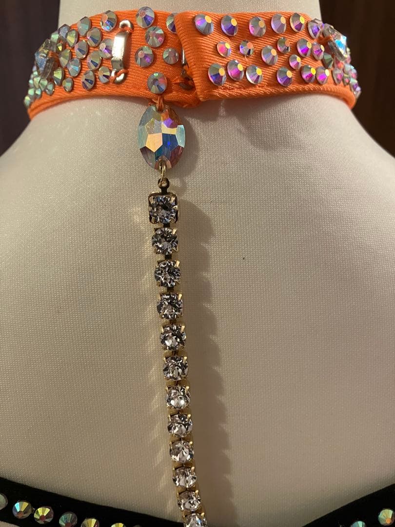 社交ダンスドレス オレンジと黒