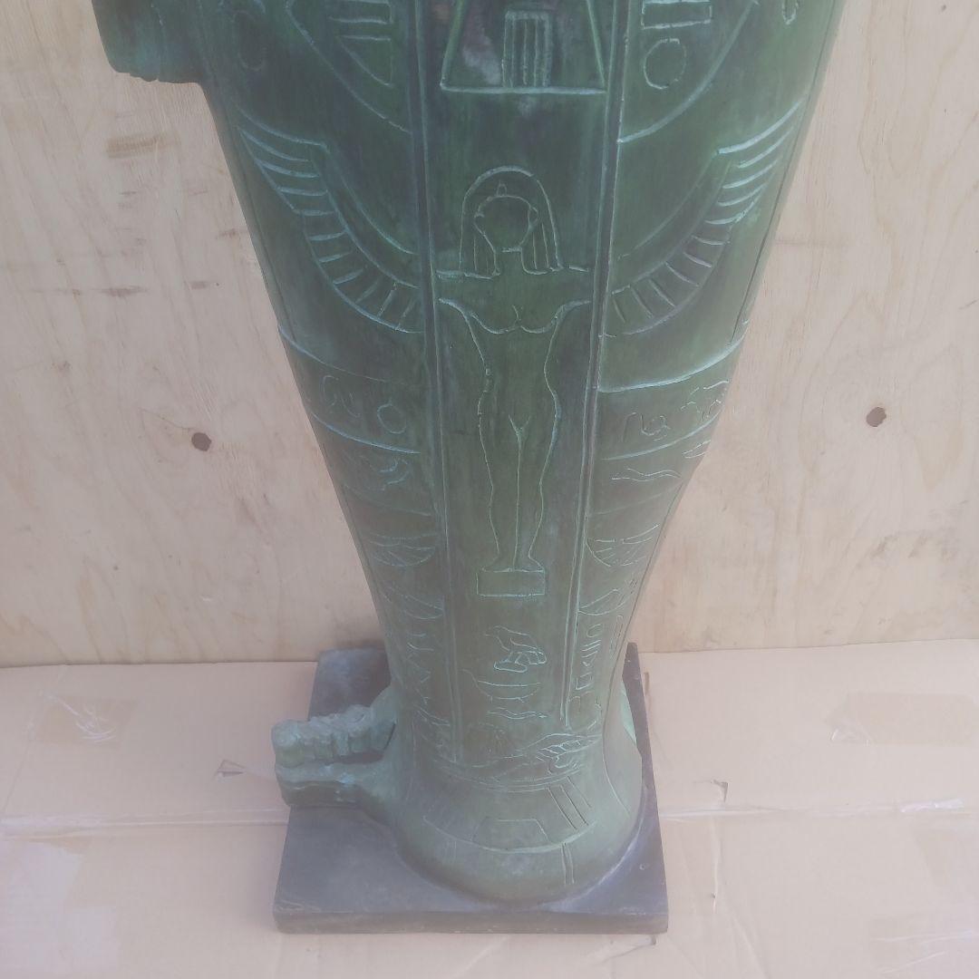 エジプト　棺入りのクレオパトラ像　真鍮製　オブジェ　銅像　女性像