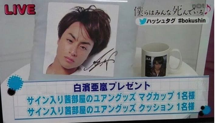 白濱亜嵐サイン入りクッション