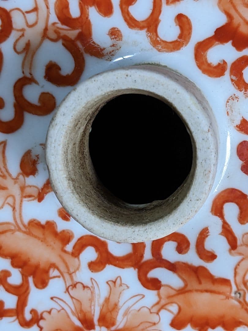 ♦中国古陶磁 古玩 古美術品 紅彩 角形酒缶 角瓶 骨董品 コレクション