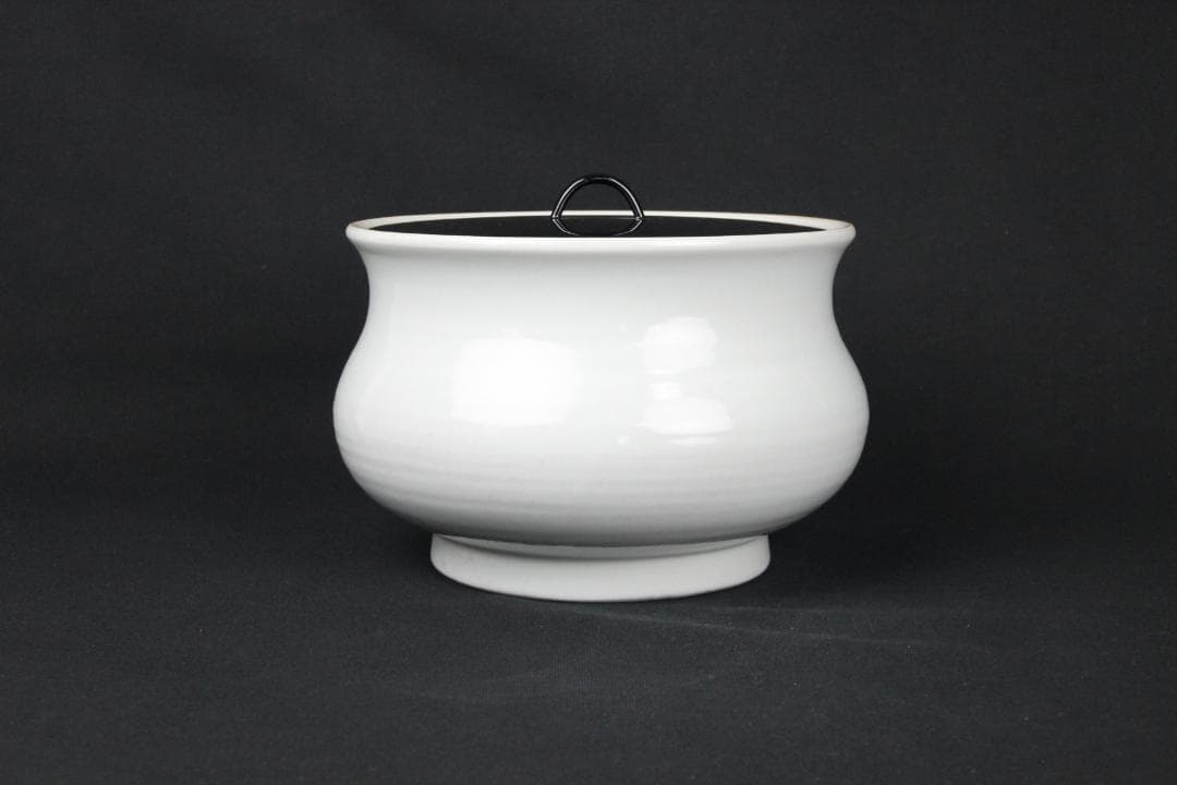 時代物 唐物　白磁　水指　蓋付　李朝白磁 NX23-7