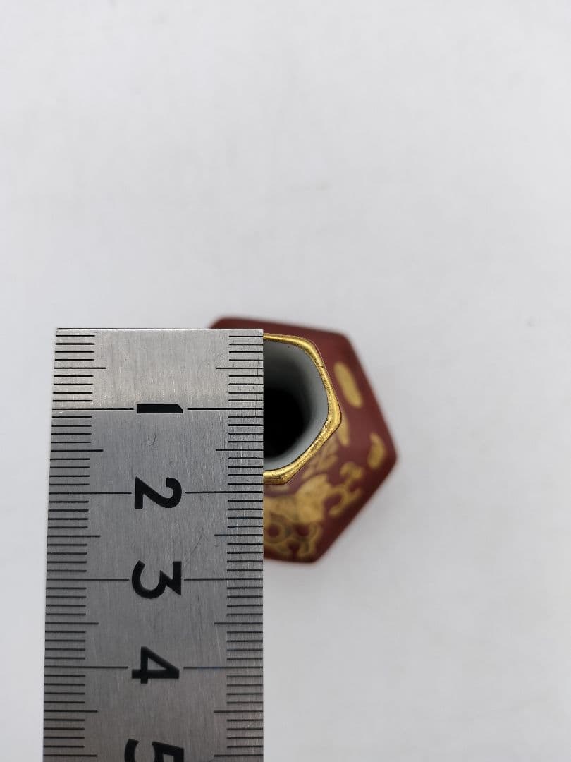 c726 煎茶　箸立 赤金襴 平安春峰 茶道具 古物