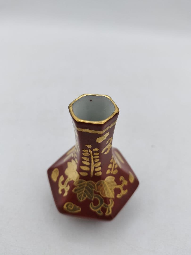 c726 煎茶　箸立 赤金襴 平安春峰 茶道具 古物