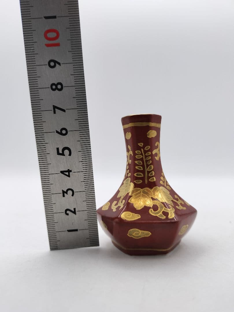 c726 煎茶　箸立 赤金襴 平安春峰 茶道具 古物