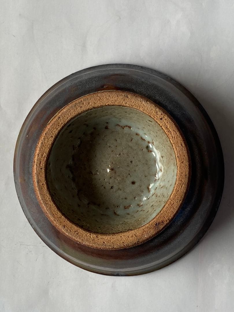 ♦民藝 ぐい呑み 益子焼 流し掛け 酒器 昭和時代初期 作品 古美術 骨董品