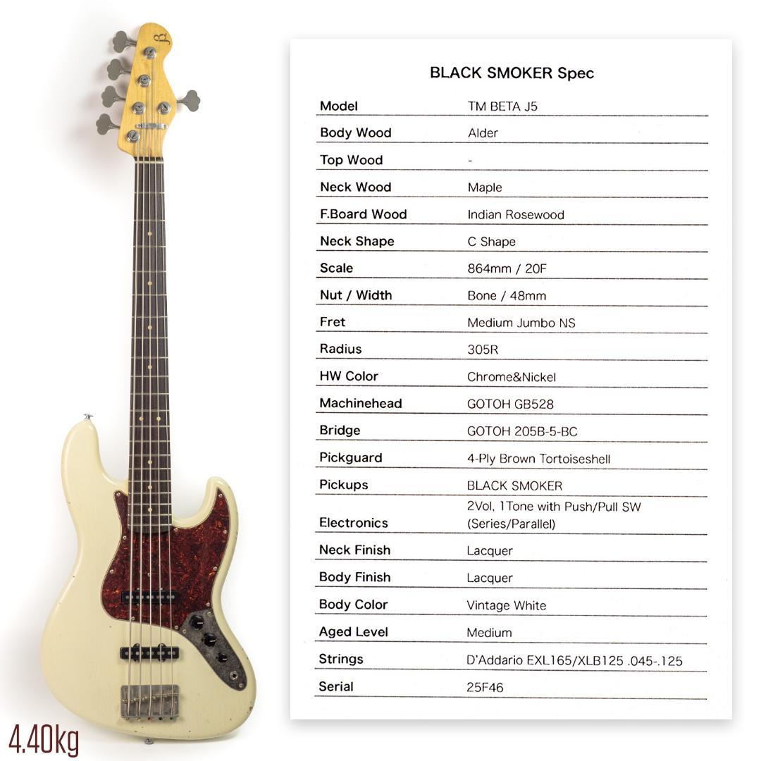 ベース Black Smoker TM BETA-J5 Vintage White