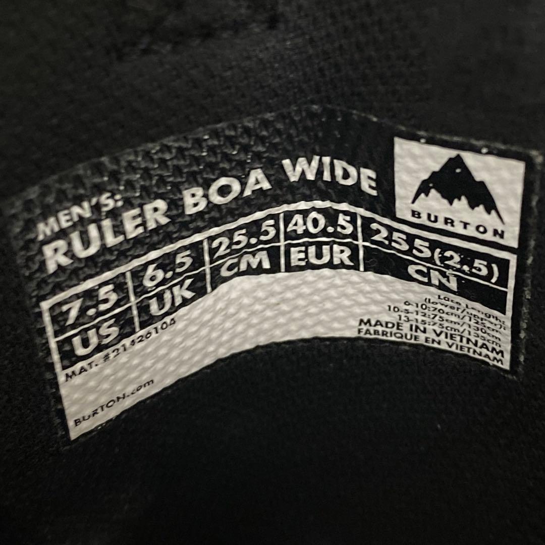 即日発送BURTON RULER BOA WIDE 25.5cm22-23モデル
