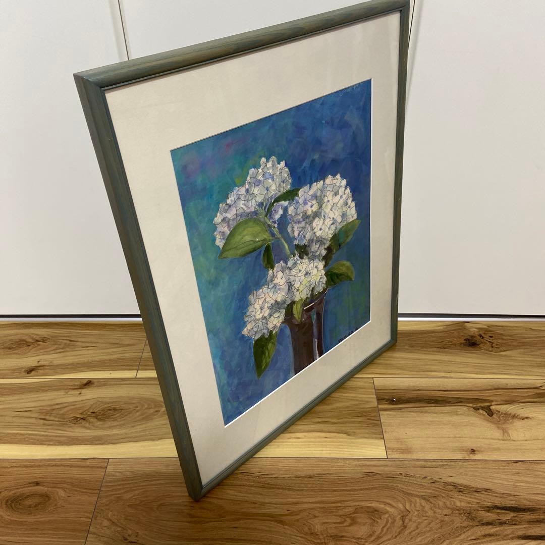 水彩画　紫陽花　アジサイ