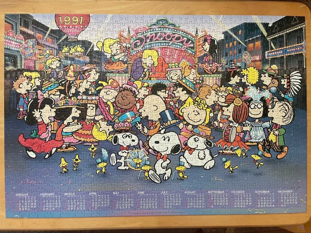 アポロ社 スヌーピー 1000ピース ジグソーパズル 1991年カレンダー