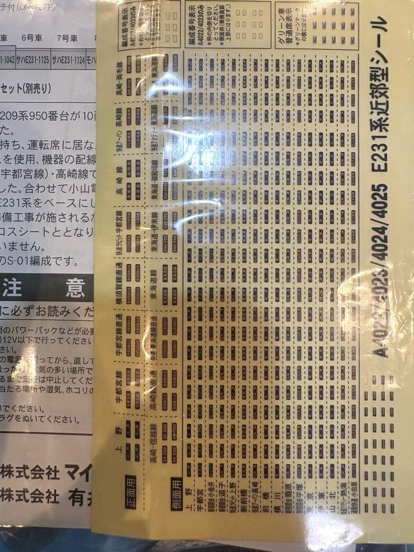 マイクロエースE231系10+5両セット A4022、A4023