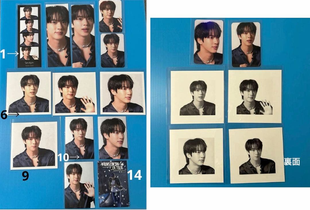 BTS JIN ロングステッカー•両面ホログラムフォトカード•ステッカー