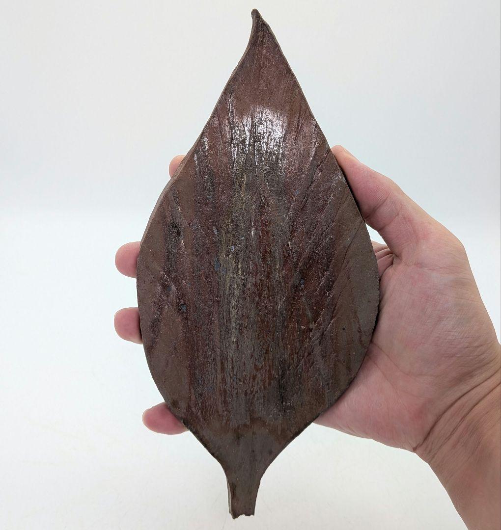 藤原陶臣 備前焼 葉皿5客 共箱 食器 菓子皿 菓子器 取り皿 銘々皿 緋襷