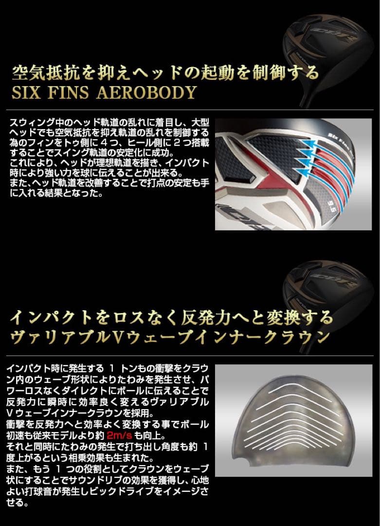 【ヘッドのみ】世界最高反発で55Yアップ！ ワークスゴルフCBRゴールドプレミア