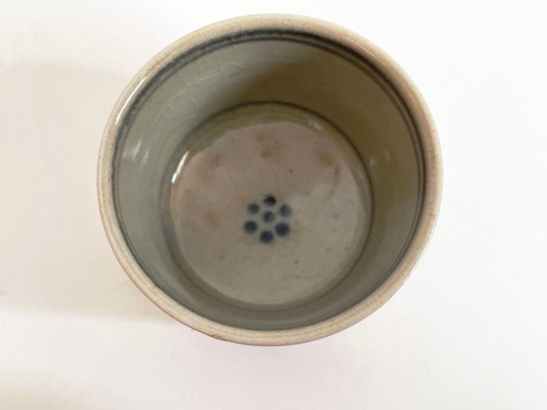 骨董　アンティーク　染付　菊文様　コロ茶碗　蕎麦猪口　半筒
