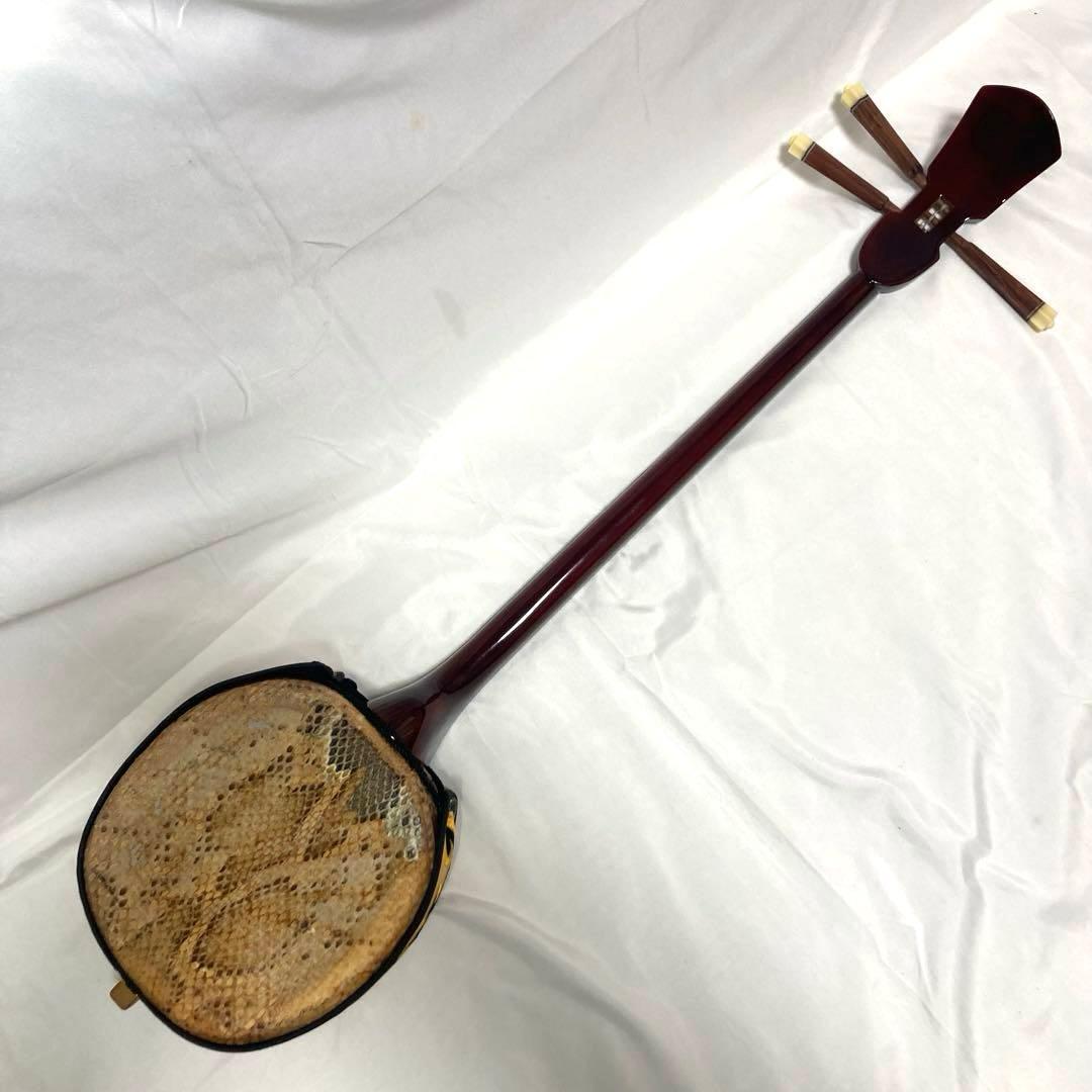 三線 沖縄 蛇革 本革 強化張り ソフトケース 付属品 和楽器 初心者 中級者
