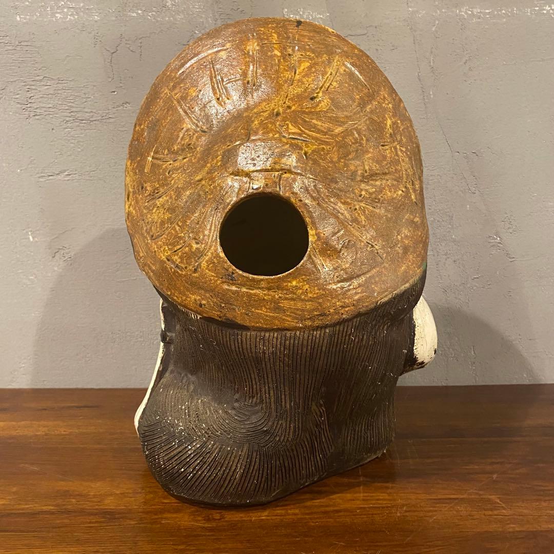 信楽焼 狸庵 縁起物 たぬき置物 昭和レトロ 美品 35cm