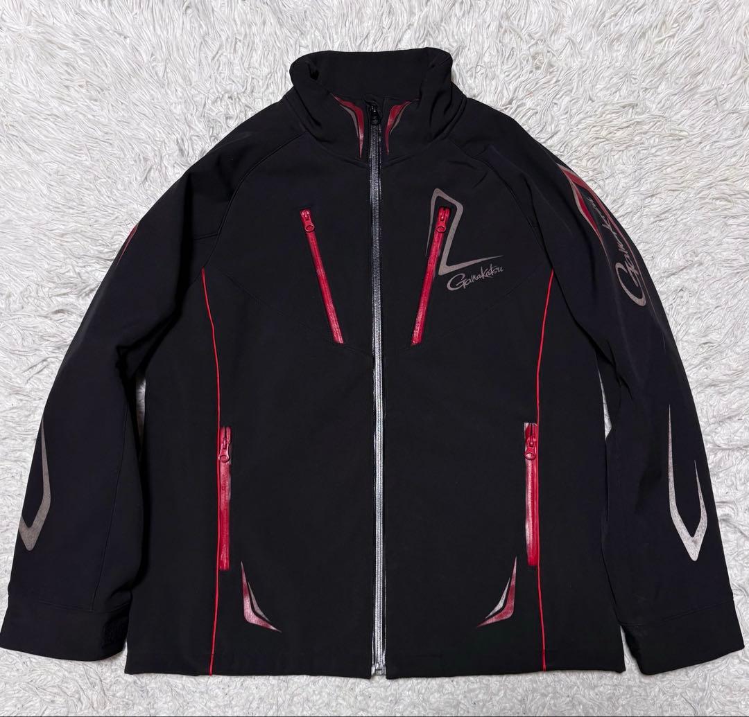 gamakatsu フィッシング用 ソフトシェルスーツ 上下 ブラック M