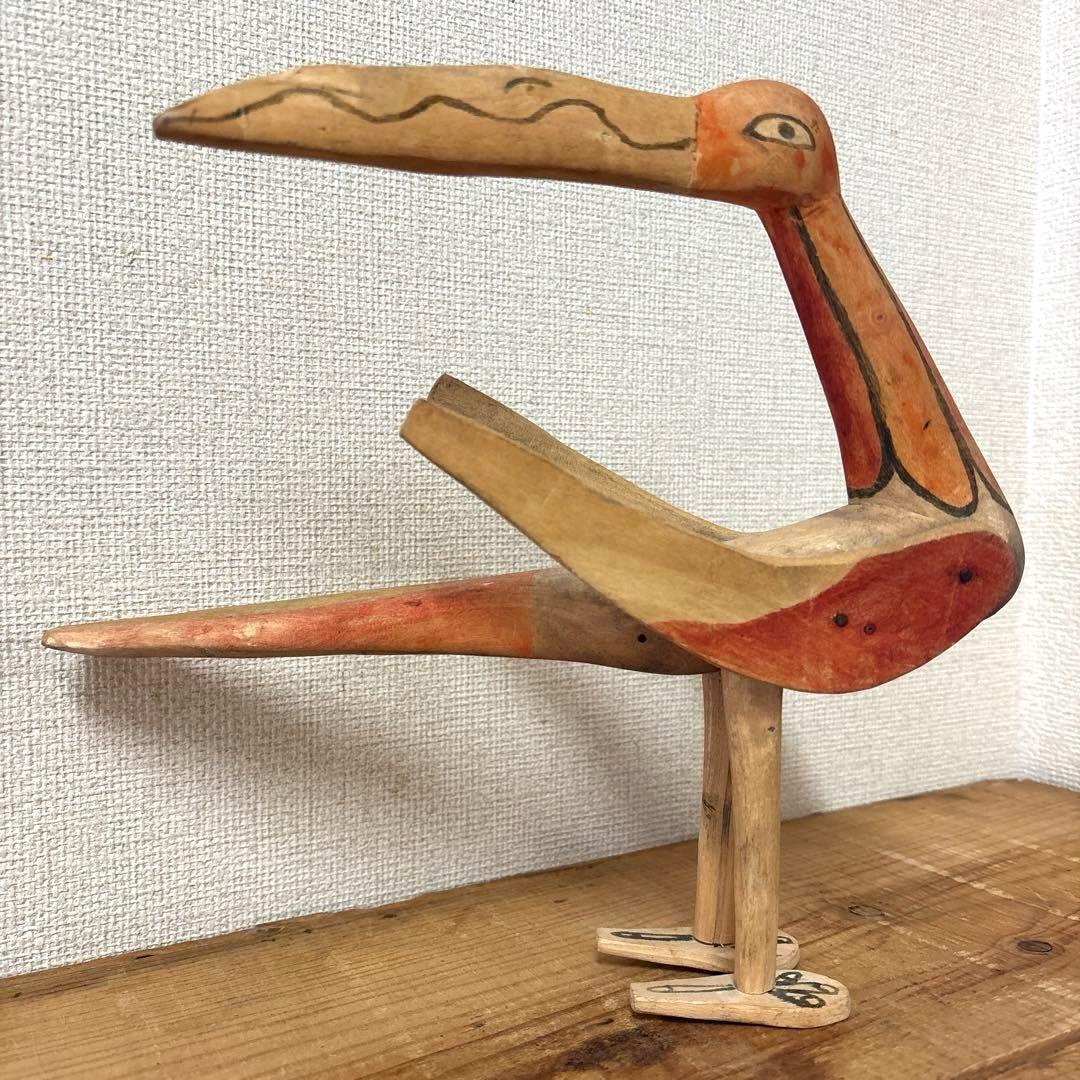 オアハカンウッドカービング2体　期間限定出品　メキシコの民芸　ビンテージ
