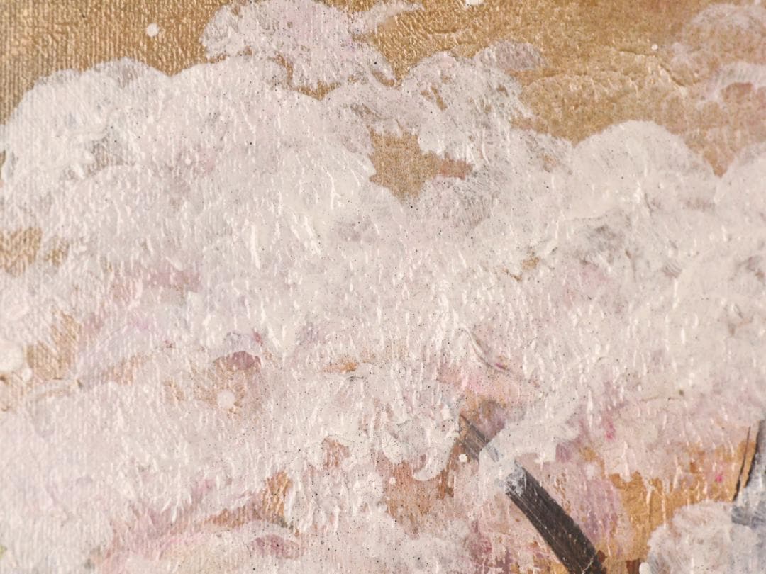 【真作】　立川広己 「 夫婦桜 」　F4号　油彩　直筆サイン　一枚の繪