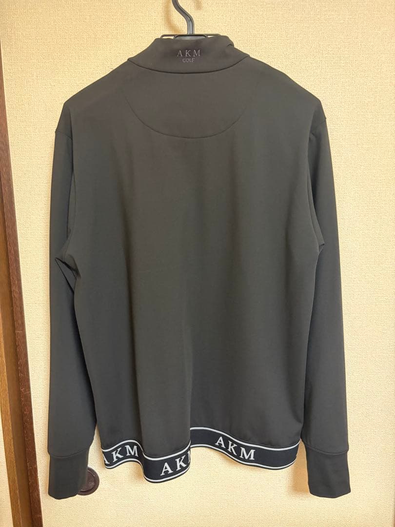 AKM ゴルフ モックネックシャツ 白/黒 2枚組　メンズL