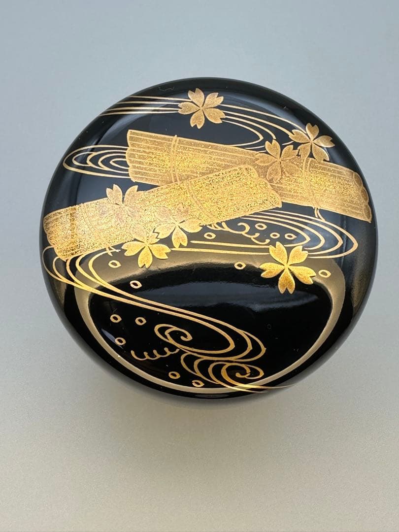 茶道具　棗　稲井玉甫　桜川蒔絵