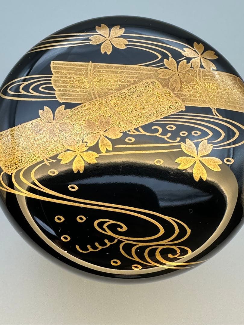 茶道具　棗　稲井玉甫　桜川蒔絵