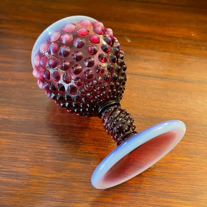 超レア！オールドフェントン　ワインゴブレット　USAアンティーク食器FENTON