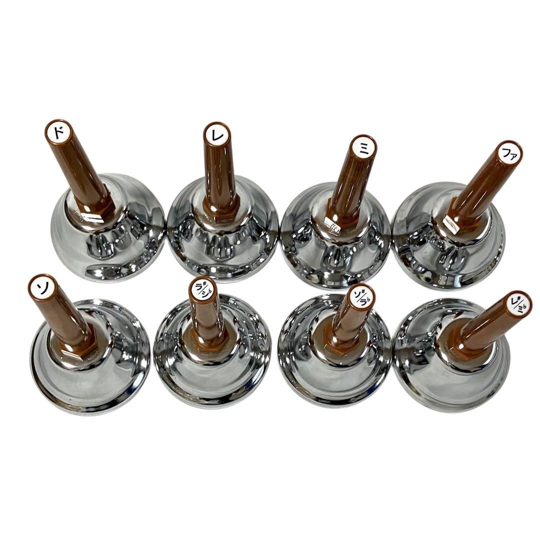 【良品】 ウチダ ミュージックベル 23音 ハンドベル シルバー ケース付