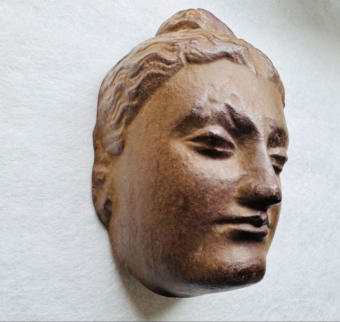 古代風陶器製　顔の彫刻　レア物骨董品