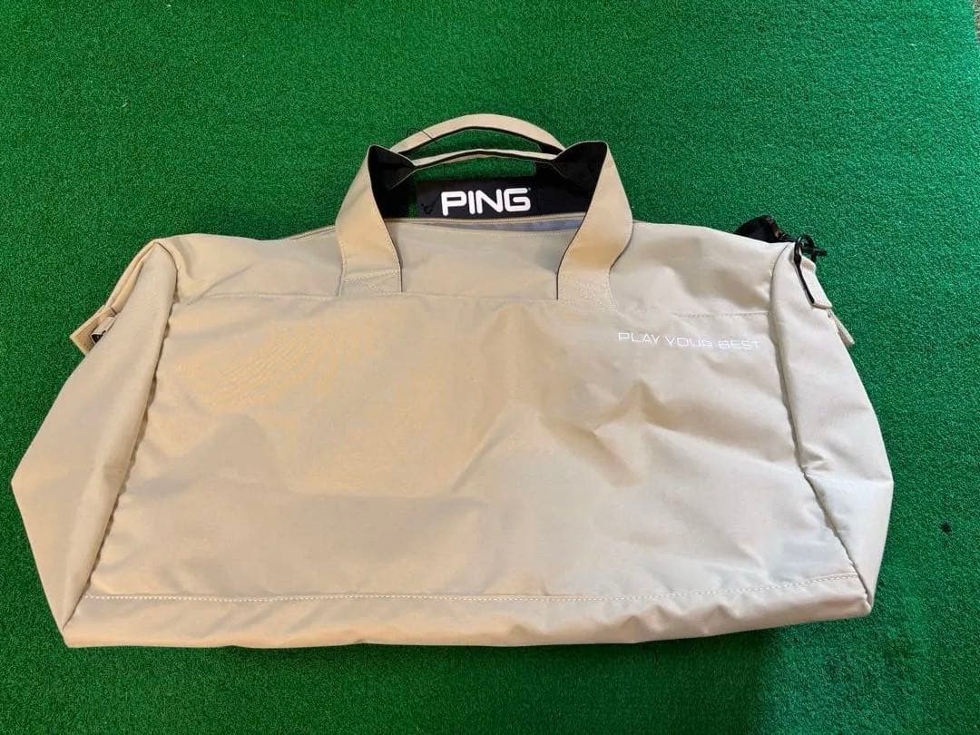 新品未使用　PING ボストンバッグ ベージュ　ゴルフ