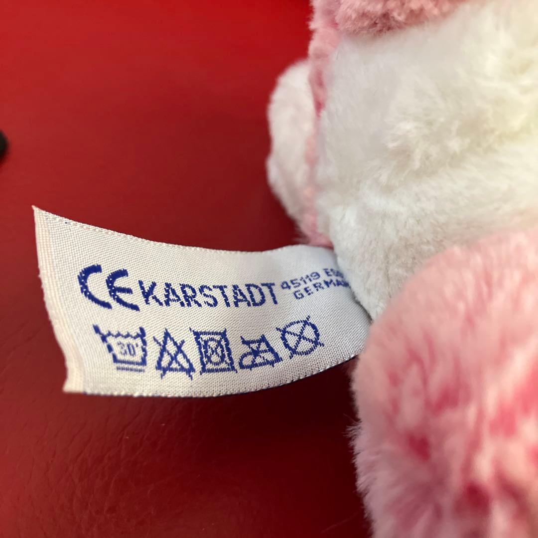 ドイツ製kuschelwuschelピンクウサギぬいぐるみ宝石入れ袋付