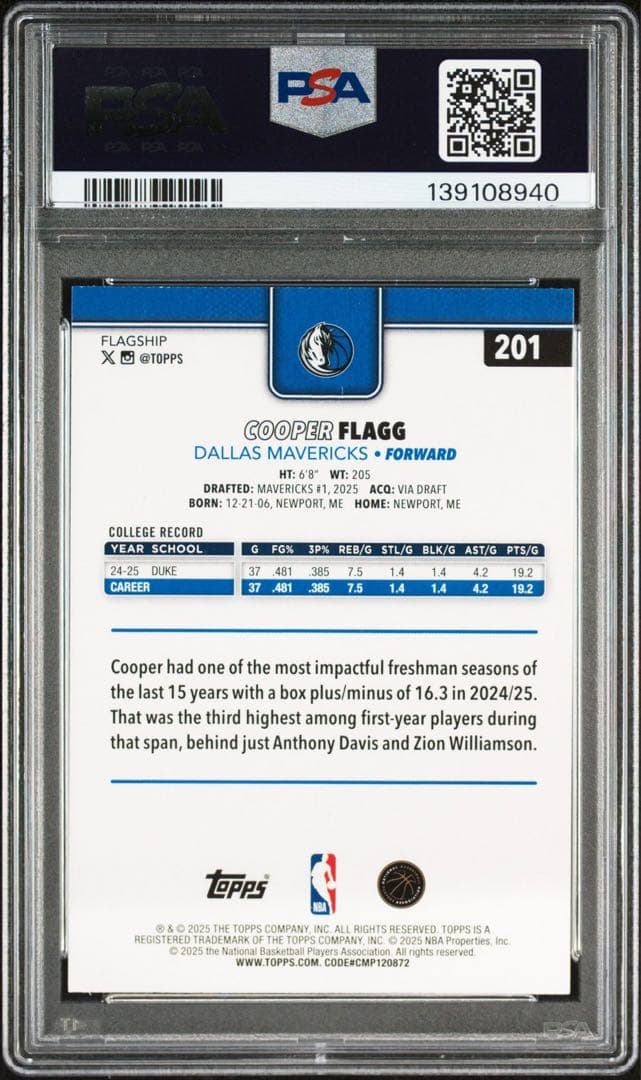 その他 cooper flagg rc flagship psa9 topps