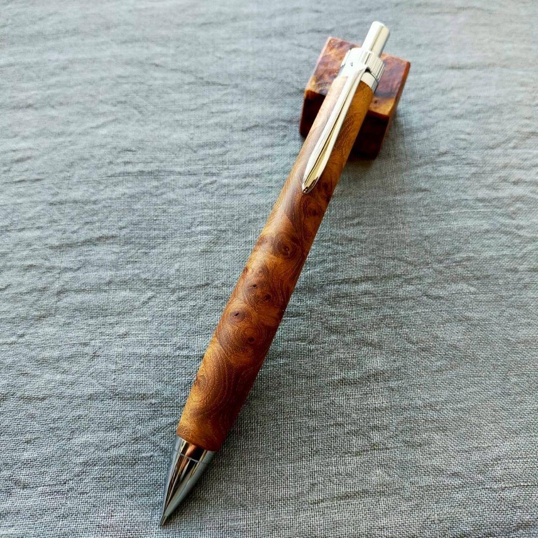 【専用】　江戸時代の欅瘤　木軸シャープペン　0.5mm　天然木　シルバー
