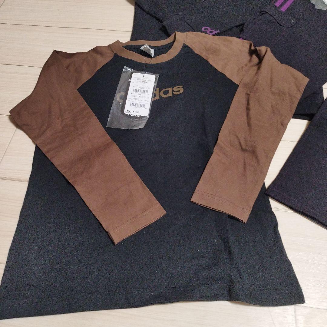 adidas Ｍジャージ 新品　上下 セットアップ 黒、紫　Lサイズの Tシャツ