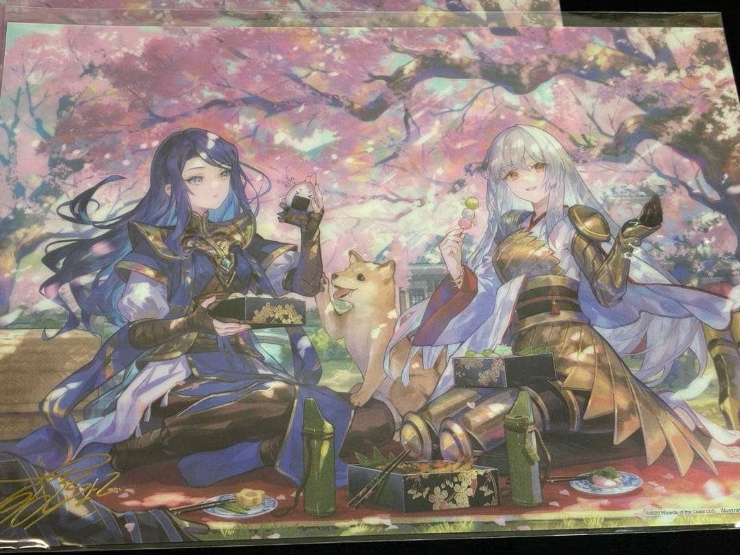 MTG 放浪皇のお花見キャンペーン ビジュアルボードxスリーブ２種xスタンド