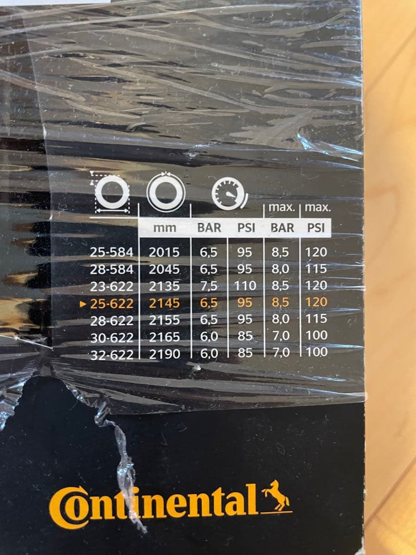 【未使用】コンチネンタル GP5000 700x25C クリンチャー 2本セット