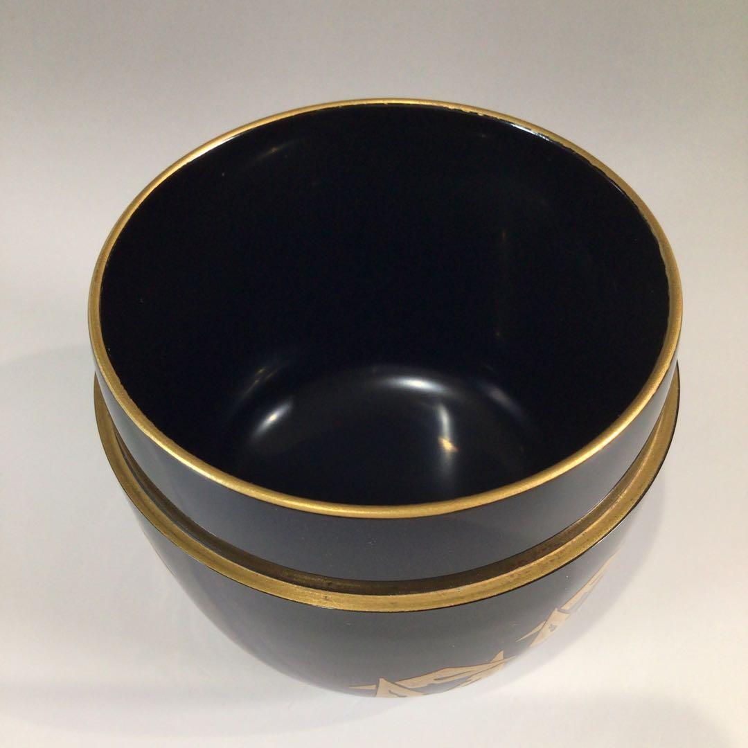 Ｐ６２８　棗　『漆匠　前端春斎作』『鱗鶴蒔絵』『大棗』　共共箱　茶道具