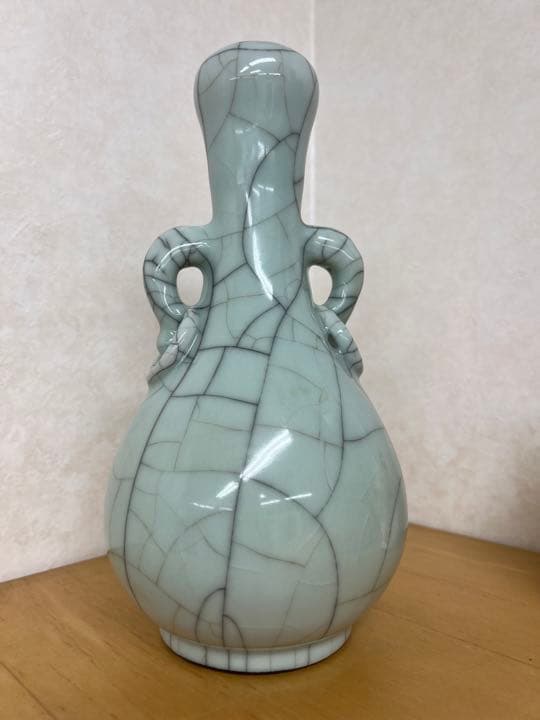 中国元明模倣宗朝官窯花瓶　骨董唐物古美術品アンティーク江戸　コレクション　青磁