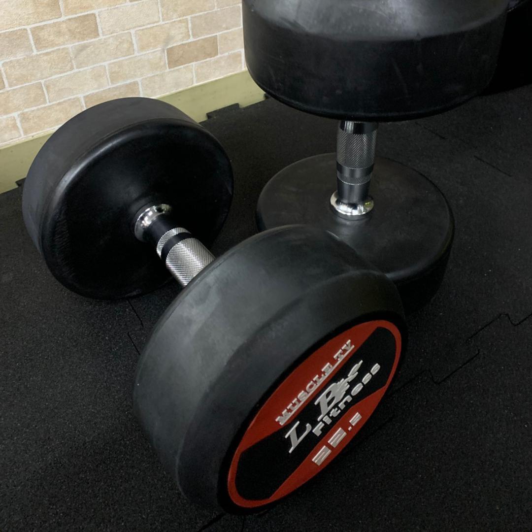 在庫処分特価！LBGYMオリジナル ラバーダンベル 22.5kg × 2個セット