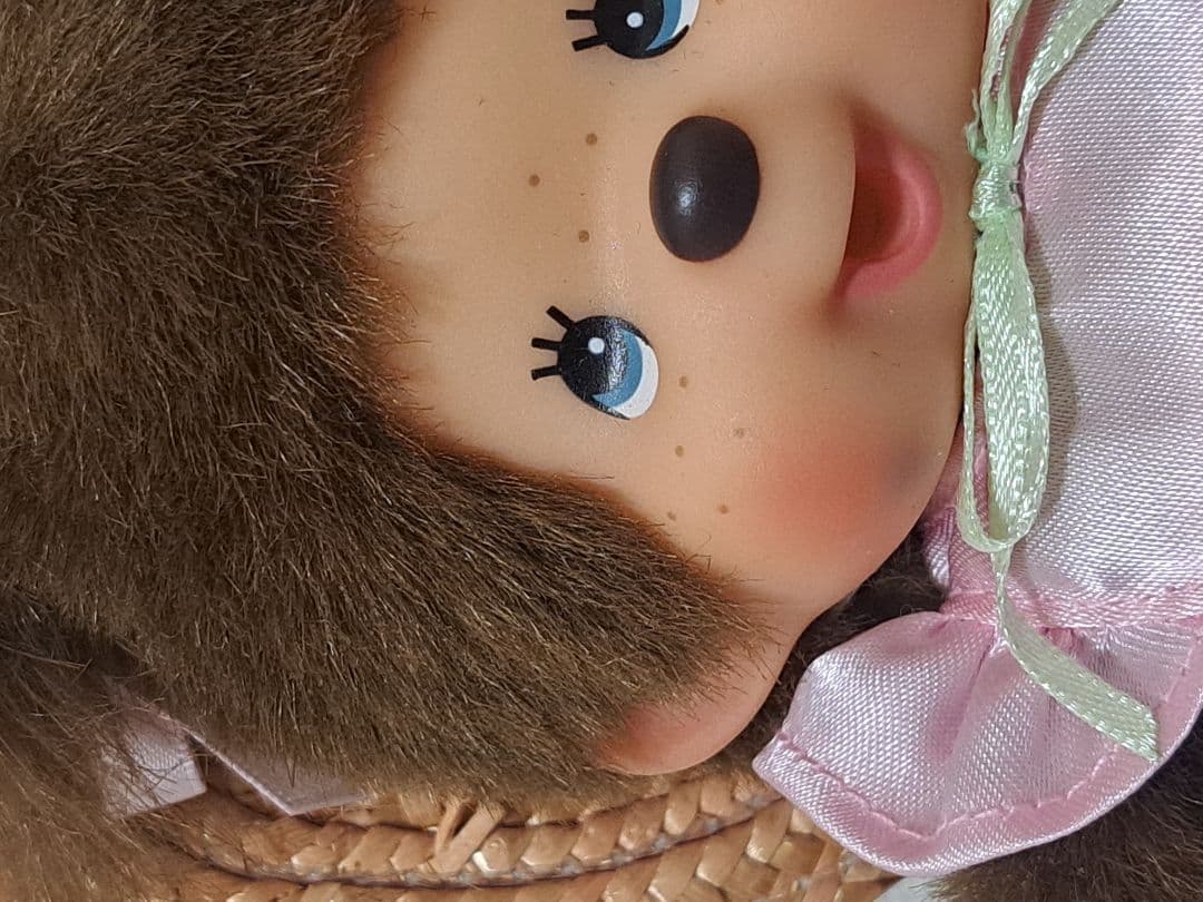 モンチッチぬいぐるみ ピンクドレス 麦わら帽子