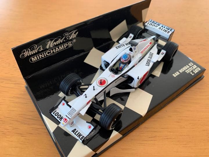 直筆サイン入り ミニチャンプス 佐藤琢磨 BAR 003 TEST CAR