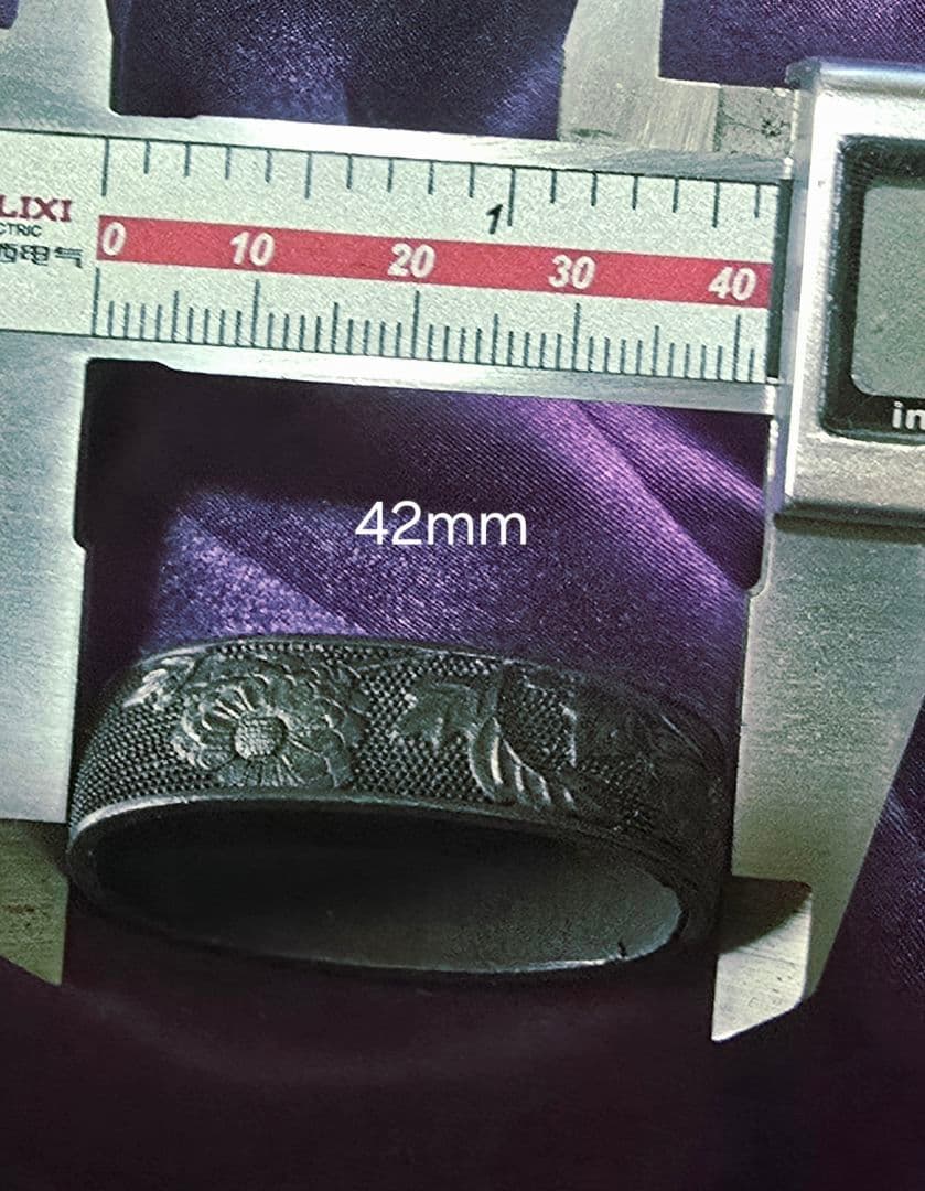 菊花文 銅地緑頭 半太刀拵 縁頭・栗形・尻金 揃金具 大縁42mm