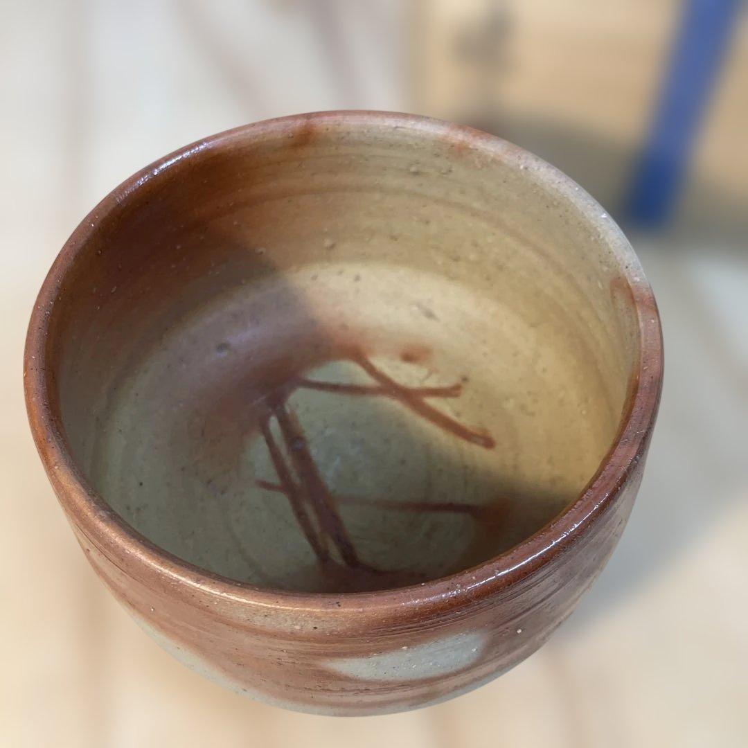 茶道具 茶碗 備前焼 山下 譲治作 共箱 栞付 N290CW