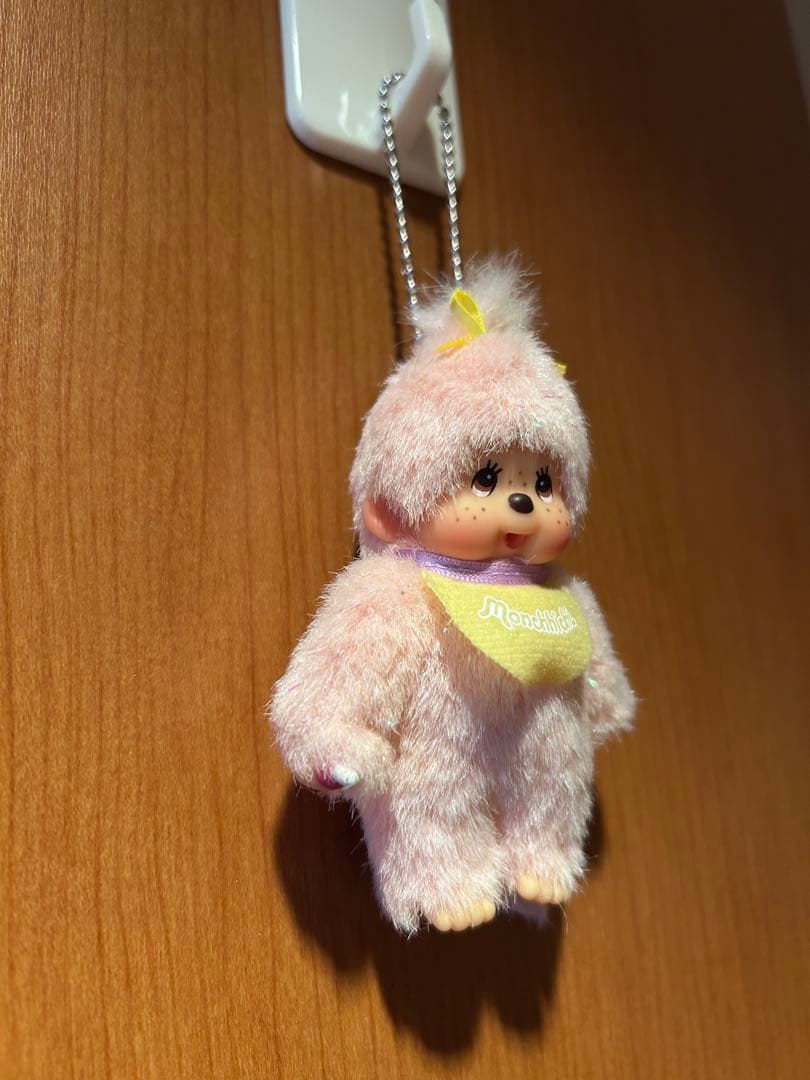 新品 モンチッチ ピンク ラメ キーホルダー　非売品