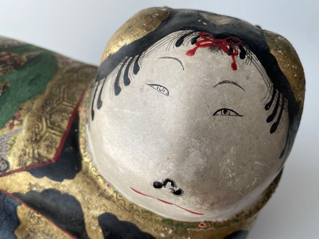 【江戸期】犬筥 一対 大型 24cm 彩色金彩 古美術 骨董品 有職飾り 希少品