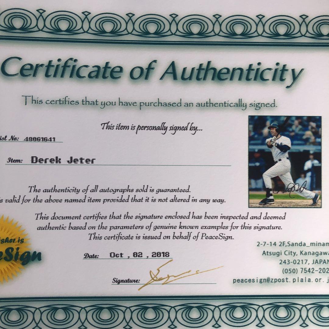 MLB デレク・ジーター　直筆サイン　ヤンキース