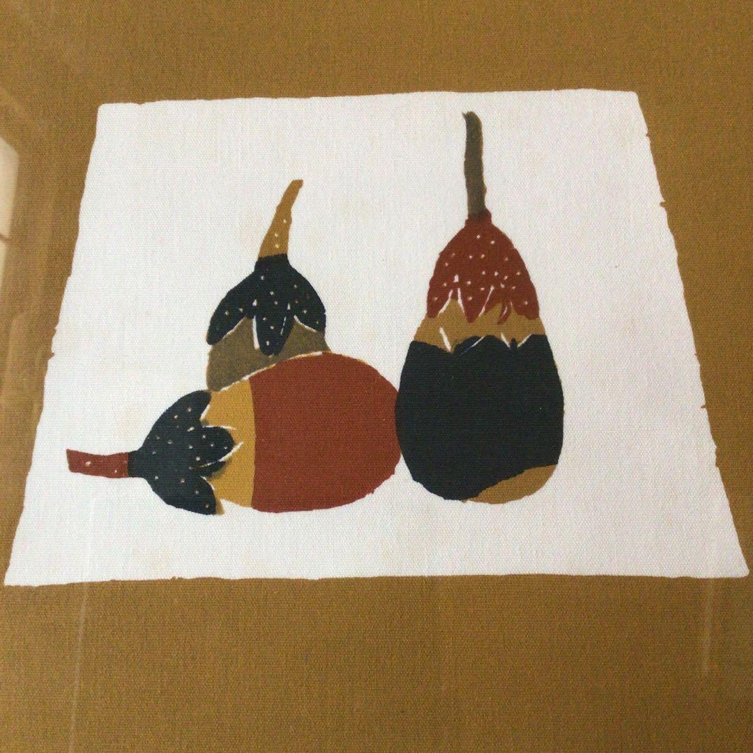 No.136 人間国宝　芹沢銈介　型絵染　【茄子】　求龍堂刷　写
